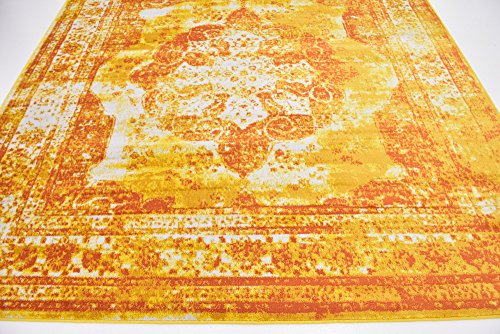 Unique Loom 3141498 Area Rug, 8" x 8", Orange