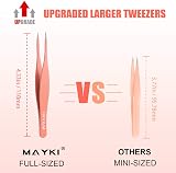 MAYKI 6Pcs Facial Hair Tweezers Kit for Women Large Size Eyebrow Set view 2
