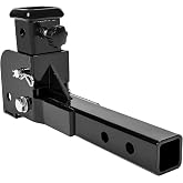 HECASA Folding Hitch Adapter with L16.3 Cargo Carrier Extension 500lb | 16.3" Length"; Compatible with 2 Inch Trailer Hitches Wheelchair; Cargo Carrier Extension Shank Mount 500lbs Black