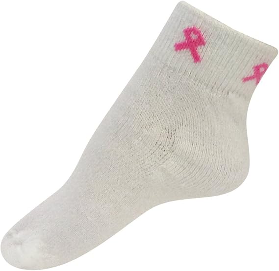 Pink Ribbon Breast Cancer Awareness Socks, 3 Pairs at Amazon Women’s