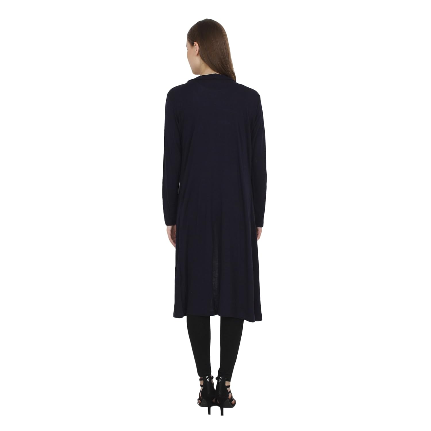 my swag long length solid full sleeve shrug for women