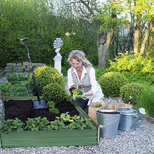 FOYUEE Metal Raised Garden Bed Kit Elevated Planter Box Outdoor Patio Frame for Vegetables 4' x 3' x 1', Green - Thumbnail 2