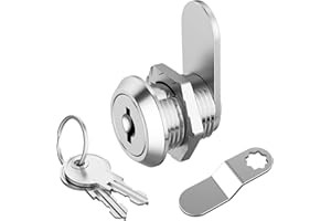 Jayseon 1 Pack Cabinet Locks with Key, Cam Lock 5/8" Keyed Alike Mailbox Locks Replacement for File Cabinet Drawer Tool Box, Zinc Alloy