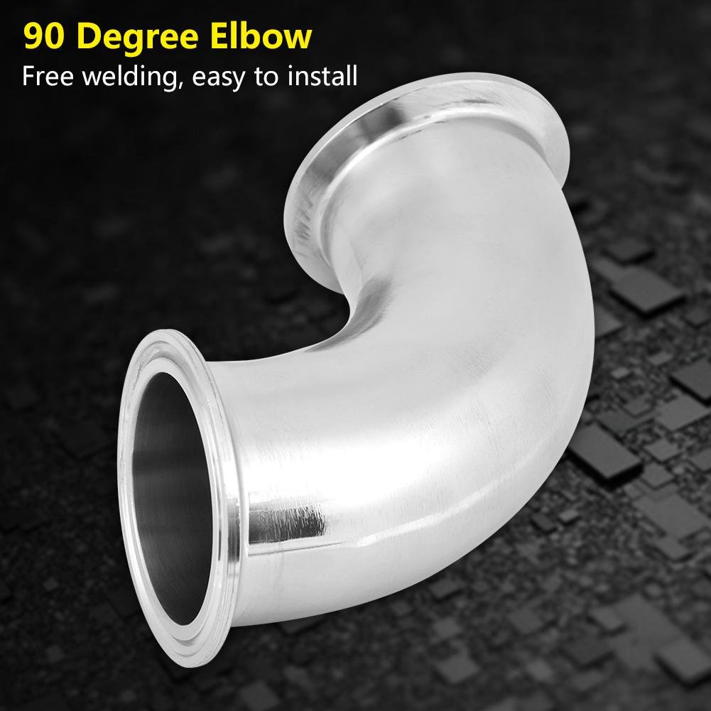 1.5″ OD 51MM Pipe Fitting, Sanitary Ferrule Elbow 90 Degree Tri Clamp