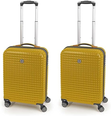 mustard yellow suitcase