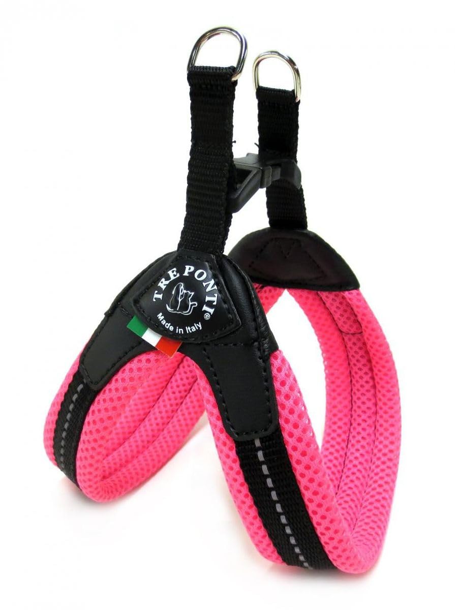 TRE PONTI Easy Fit Mesh Fix Neon Dog Harness, Size 1, Pink — image 1