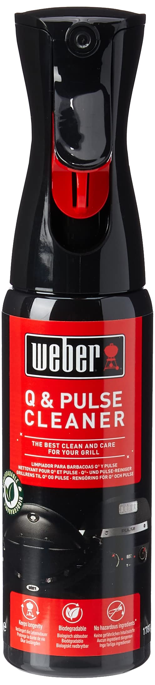 Weber Q & Pulse Cleaner/BBQ Cleaning Spray, Protects Q & Pulse Barbecues, Removes Grease, Dirt & Food Residue, Safe for Food Contact, 300 ml