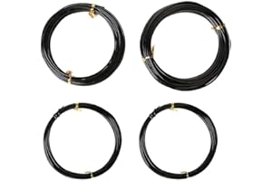 BlesConi Bonsai Wire Set - 4 Sizes (1.0/1.5/2.0/2.5 mm) Anodized Aluminum Plant Training Wire, 23m Total