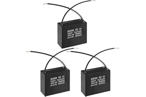 uxcell Ceiling Fan Capacitor CBB61 15uF 450V AC 2 Wires Metalized Polypropylene Film Capacitors 58x28x50mm for Water Pump Motor Generator, Pack of 3