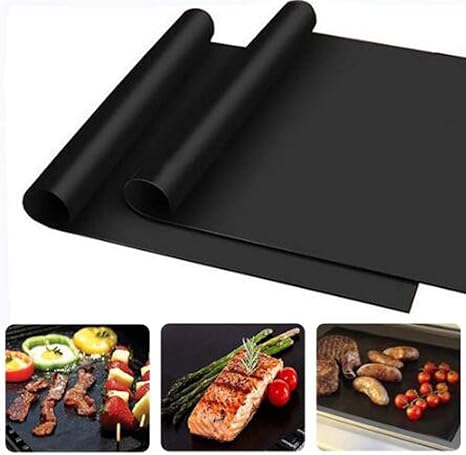 Amazon Co Jp 銅グリルマットセット 5枚セットの頑丈なバーベキューグリルマットノンスティック バーベキューグリルベーキングマット 再利用可能で 掃除が簡単なバーベキューグリルアクセサリー ホーム キッチン