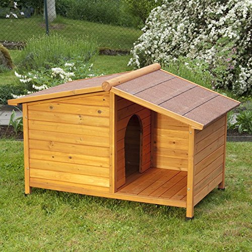 large wooden dog kennel