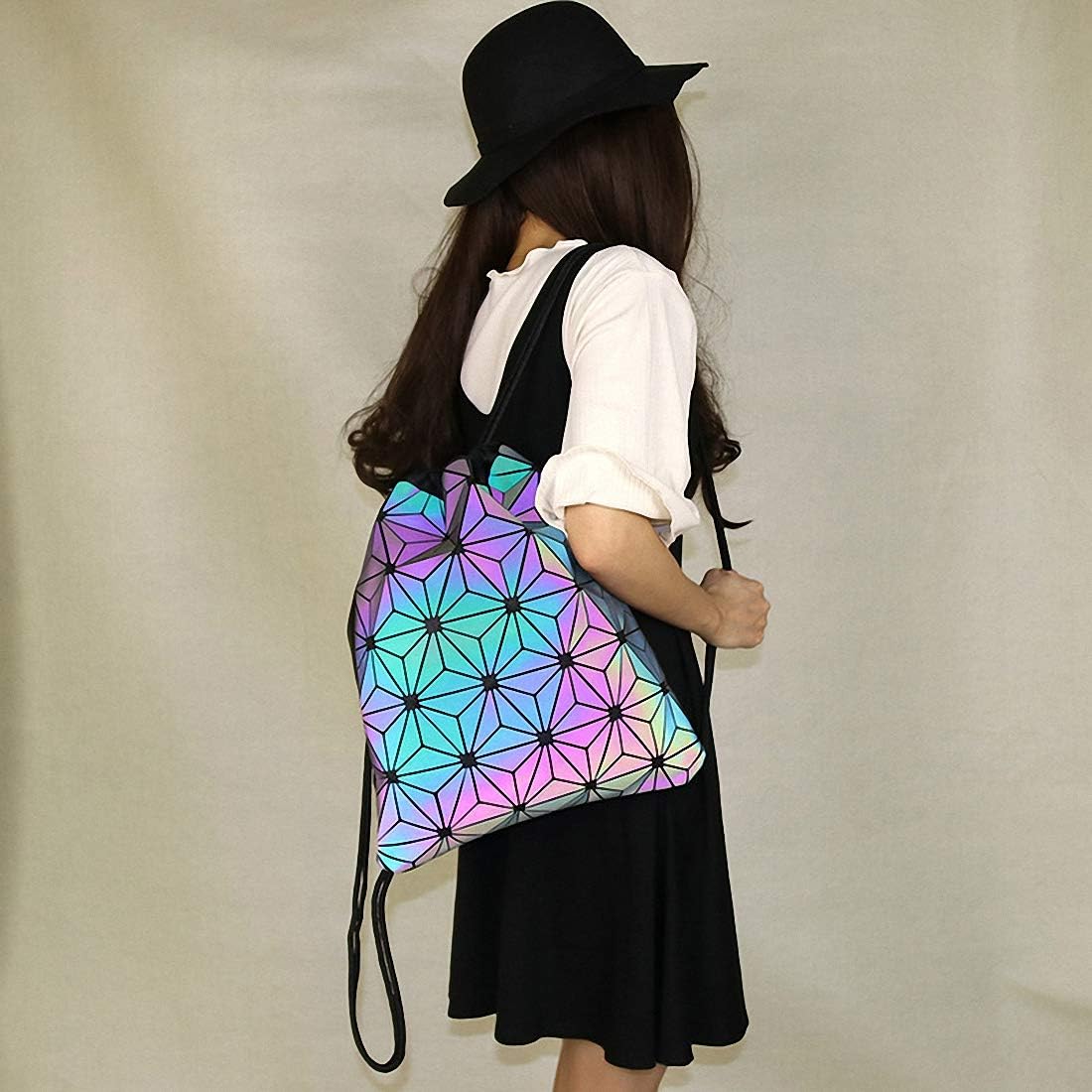 Ulalaza Geometric Luminous Tote Bag Holographich Purses and Handbags Flash Reflactive Crossbody Bag for Women (1600-6) - Image 5