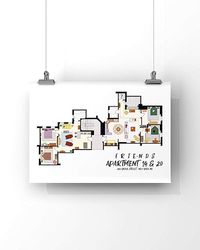 Amazon Com Friends Tv Show Apartment Floor Plan Friends Tv Show
