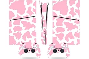 CXWITHY Skin Sticker for PS5 Slim Digital, Full Set Protective Vinyl Decal Cover Wrap for Game Console and Controller (Pink Spot)