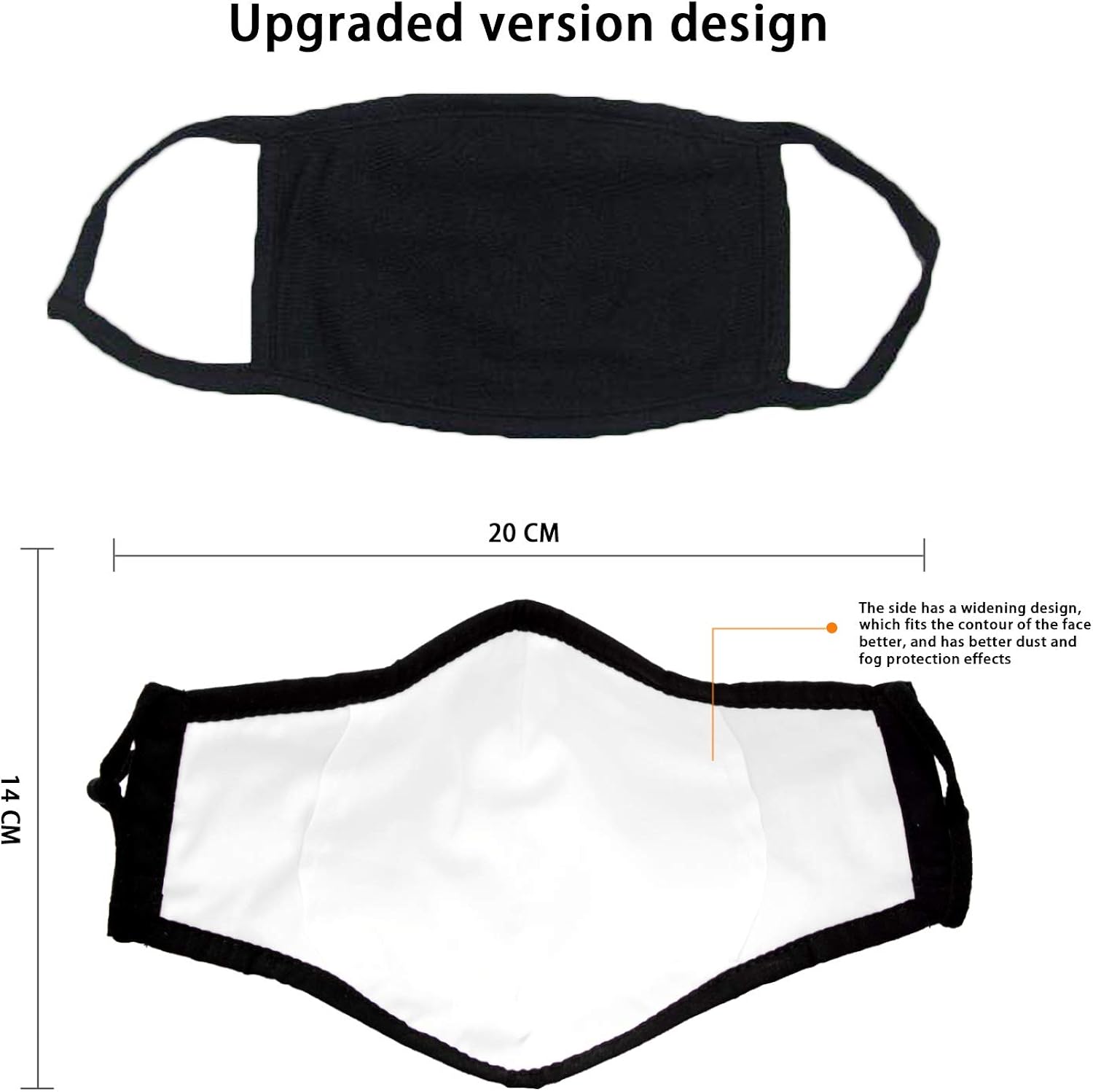 (5 Pack) Reusable Cloth Face Mask,Black Unisex Washable Breathable Cotton Masks Adjustable Cloth for Men and Women: Clothing