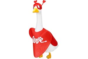 Solsew Valentine's Day Goose Outfit 23 Inch Valentines Porch Goose Clothes Love Decorative Glasses for Plastic Geese Valentine's Day Yard Garden Outdoor Decor(Red)