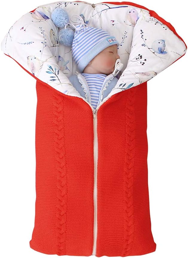 Anmino Newborn Baby Blanket Swaddle Sleeping Bag Knitted Sack Stroller Wrap for Baby Boys Girls 0-12M