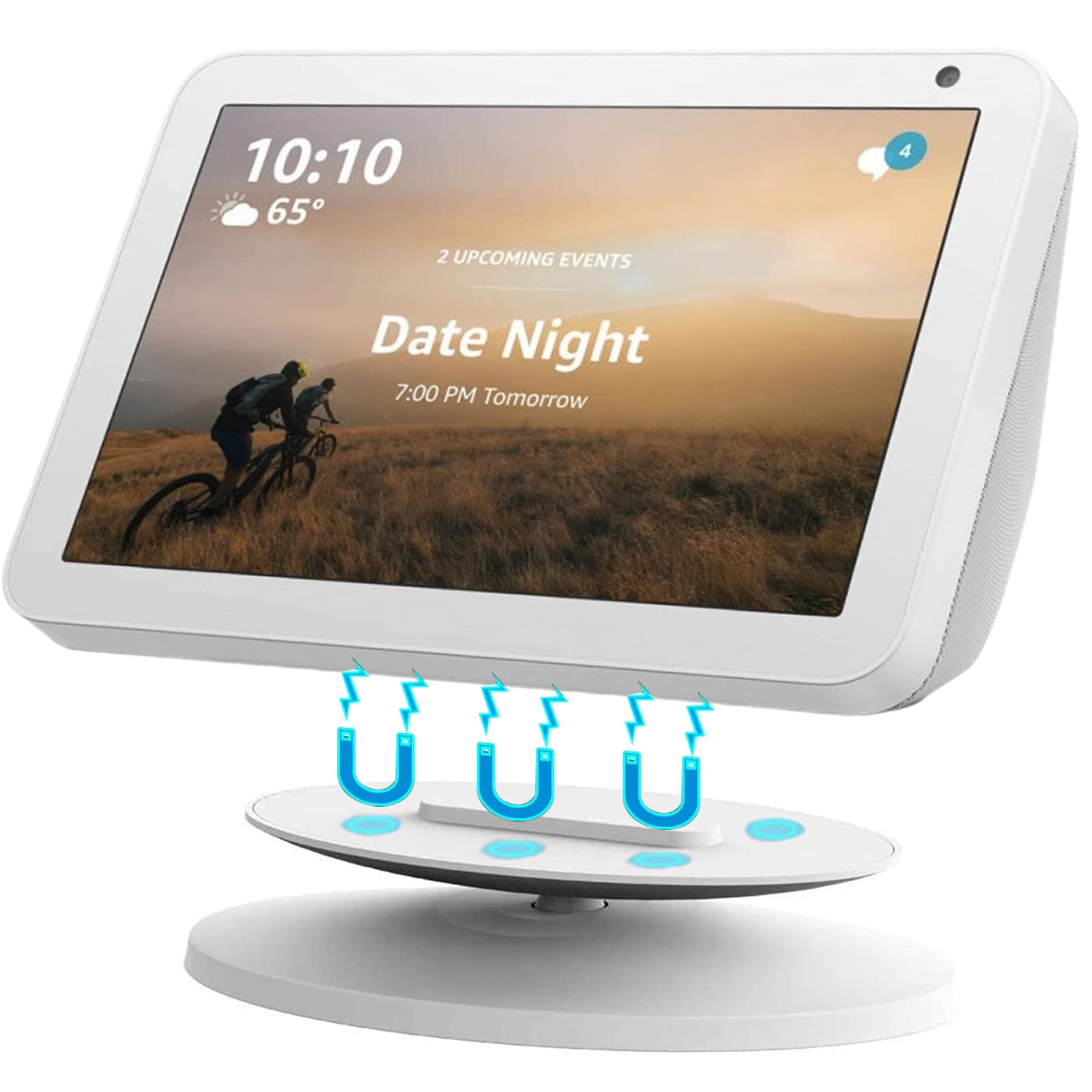 Miimall Compatible with Echo Show 5 (2nd Gen/1st Gen) Stand, Swivel & Tilt, Rotatable Adjustable Stand, Anti-Slip Smart Speaker Base Mount Accessories for Echo Show 5 2nd Gen-White