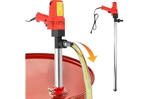 BESILO 2480W Electric Fuel Transfer Pump with 35.8 inch Stainless Steel Delivery Hose and 6.6 ft Steel Wire Hose for Diesel, Lube Oil, Water, Micro Viscous Liquids for 55 Gallon Electric Transfer Pumps