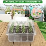WY8 10 Pack Seed Trays Kit 120 Cells Reusable Dome Base Humidity Adjustable view 6