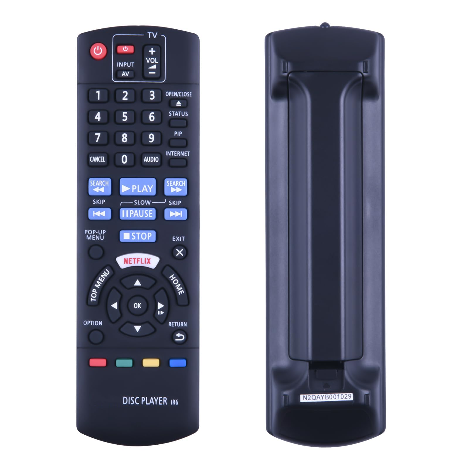 New N2QAYB001029 Replacement Remote Control for Panasonic for Blu Ray Disc DVD Player, Compatible With DMP-BD83 DMP-BD833 DMP-BD84 DMP-BD843 DMP-BDT165 DMPBDT167 DMP-BDT168