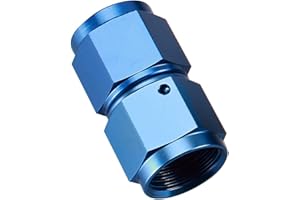AC PERFORMANCE 6AN Female to 6 AN Female Flare Coupler Hose Union Swivel Aluminum Coupling Fuel Fittings Adapter Straight Blue 9/16-18 AN6 Thread Connector