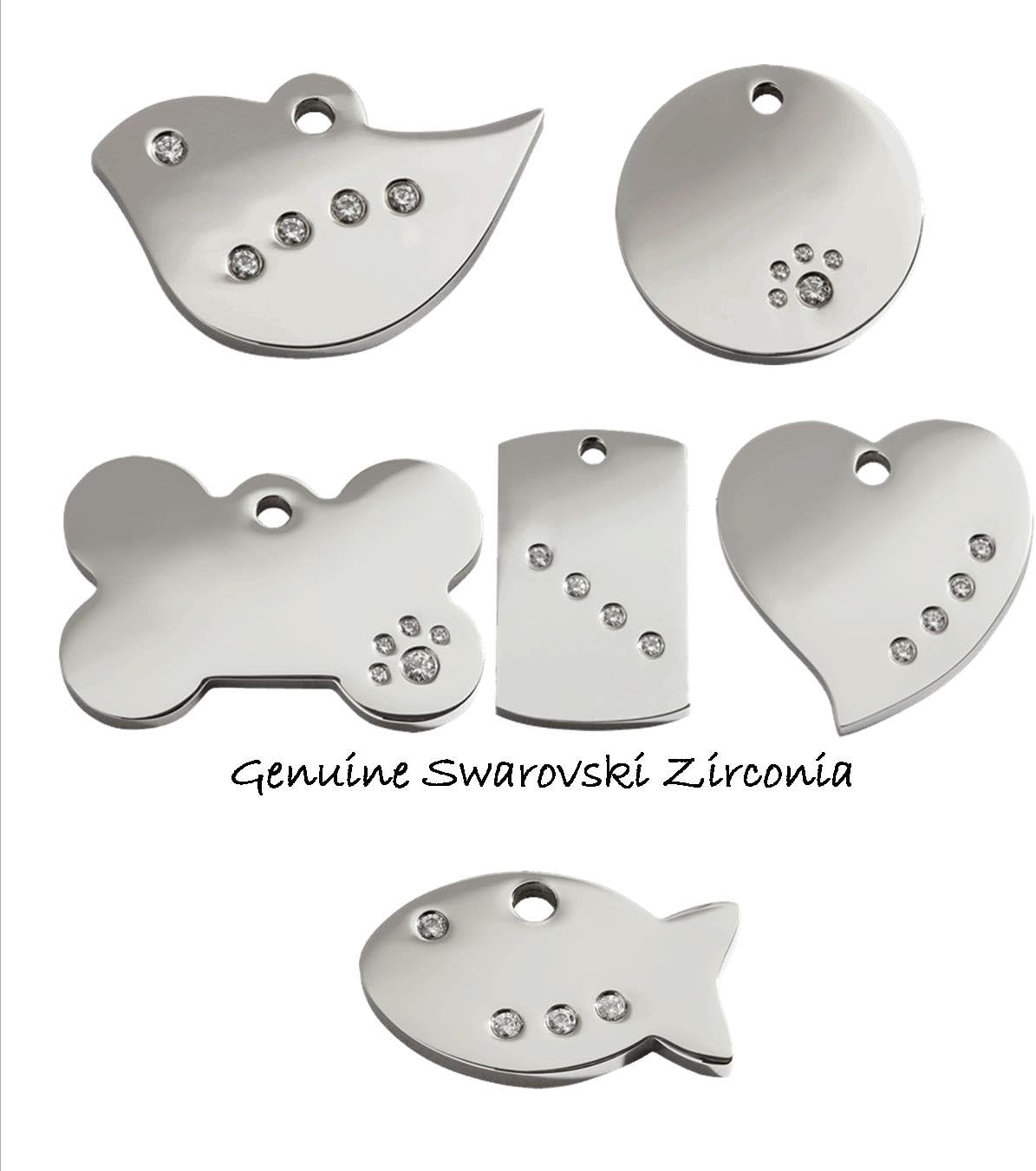 swarovski crystal dog tag