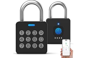 Eseesmart Fingerprint Locker Lock with Code, Combination Padlock Smart Fingerprint Biometric Keyless Combo Lock Waterproof for Outdoor Fence Gate Shed Gym School Locker Storage