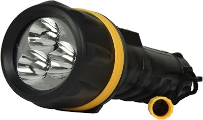 MERCURY Heavy Duty LED Rubber Torch Wide-Angle, Anti-Roll Grip, Splash