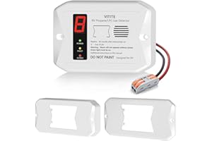 VITITE RV Propane Gas Detector, Digital RV Propane/LPG Gas Alarm, DC 12V - Designed for Motorhome Travel. 85dB Alarm; (Surface ＆ Flush Mount- White R501)