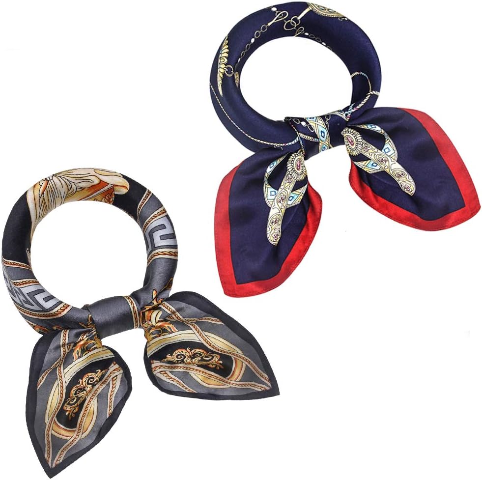 Woman's Silk Scarf 100% Mulberry Square Scarves Satin Bandana Ladies Hair Scarf Neckerchief Wraps Handbag 21 x 21 inches