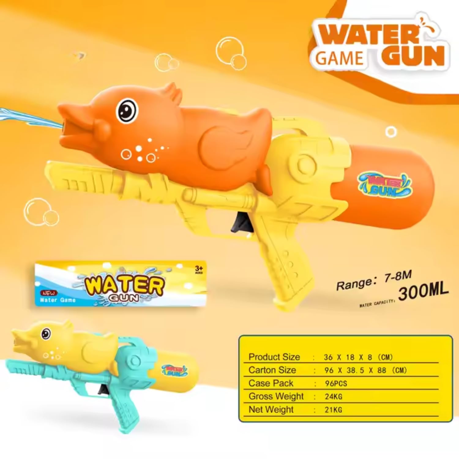 Storio Cute Duck Holi Pichkari Water Gun Toy for Kids for Holi with 25Ft Range |High Pressure Mechanism Ideal Outdoor Toy for Pool & Beach Fun 3