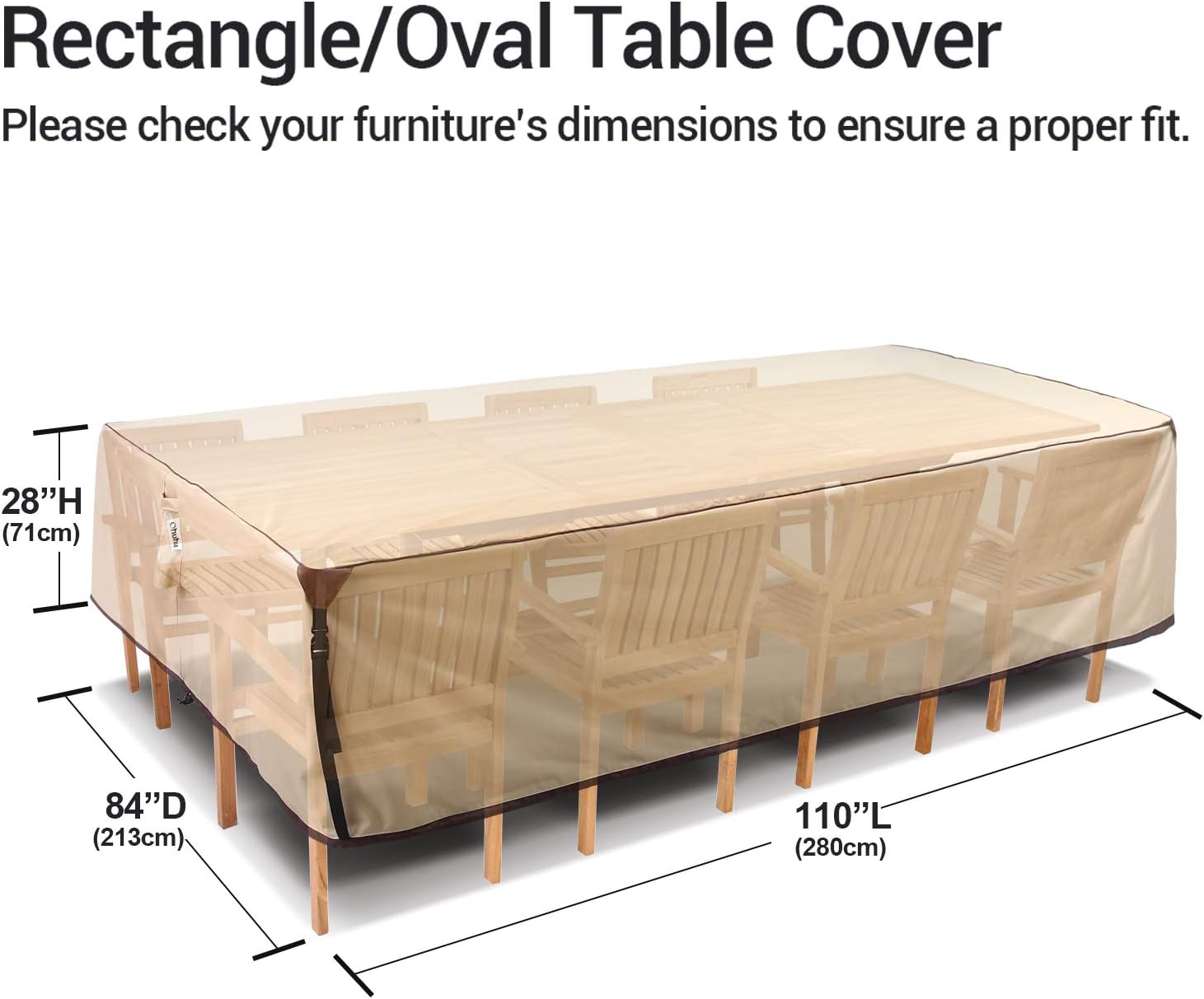 Ohuhu Heavy Duty Patio Furniture Covers, 110'' x 84'' x 28'' 600D Durable Canvas 100% Waterproof, Outdoor Dining Table Chair Set Covers, Sofa, Bench and Loveseat Dust Cover : Garden & Outdoor