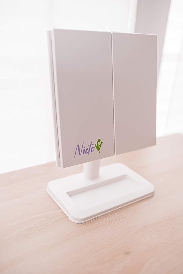 Amazon Com Nieto Professional Large Vanity Mirror With Lights Height Adjustable Soft Touch Brightness Control 2x 3x Magnifying 24 Led Personal Lighted Vanity Makeup Mirror Kit Furniture Decor