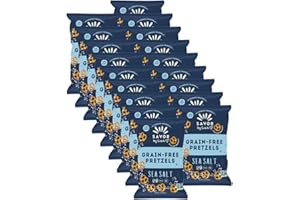 SAVOR STREET FOODS Savor by Suzie, Gluten-Free Pretzel Twists - Grain Free, Nut Free, Non-GMO Vegan, Sugar Free Paleo Snacks, Sea Salt, 18-pack of 1.5oz