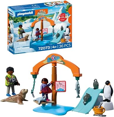 | Animals & Friends | Zoo À la découverte de la banquise | Pingouins et phoques avec carrousel de nourrissage| Jouet pour Enfants à partir de 4 Ans | 72073