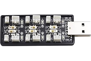 Blomiky 6-in-1 1S Li-ion/Lipo 3.7V-3.8V USB Seat Charger with JST-PH2.0 and JST1.25 Plug Suitable for Emax 1S 450mAh Lipo Battery / 6-in-1 Charger.