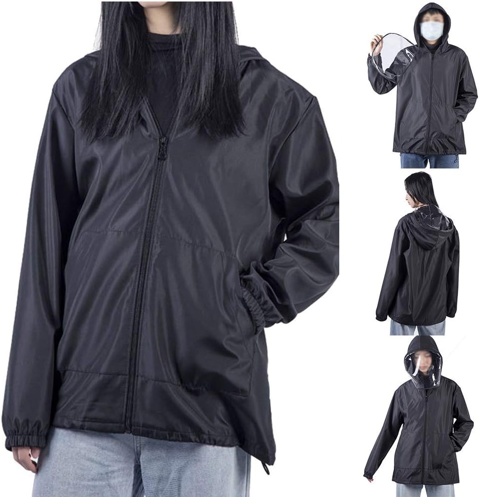 FTNJG Protective Clothing Tops High Antibacterial Reusable Isolation Suit with Mask Chemical Protection Prevent Droplet Washable