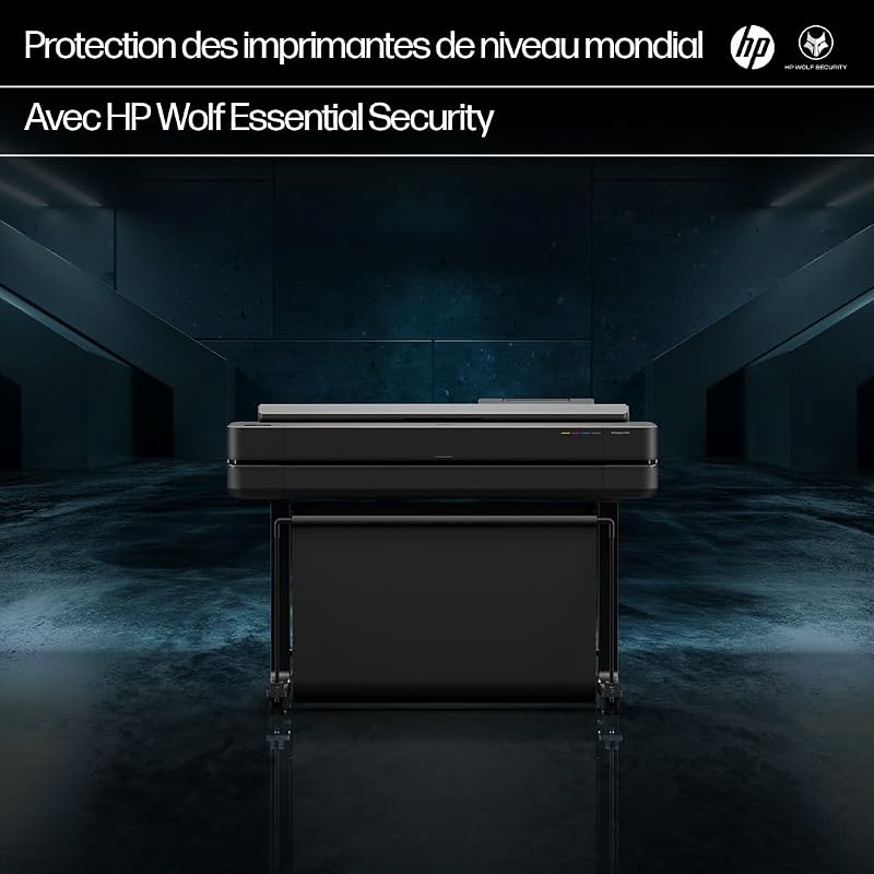 DesignJet T630 24, 61cm, Imprimante Grand Format, Traceur, Standard A4-A1, 76 Impressions A1/h, Wi-FI, Ethernet, USB, 2400x1200dpi, Métal recyclé, Version 2025, Garantie 1 an, Click, Noir