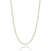 Miabella 925 Sterling Silver Italian Solid 2.5mm Two-Tone Twisted Herringbone Chain Necklace for Women Made in Italy