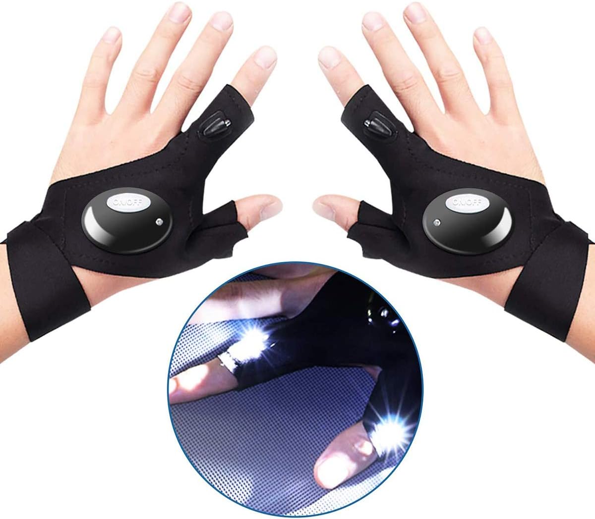Chizea LED Flashlights Gloves, LED Light Gloves Gift for Men, Women