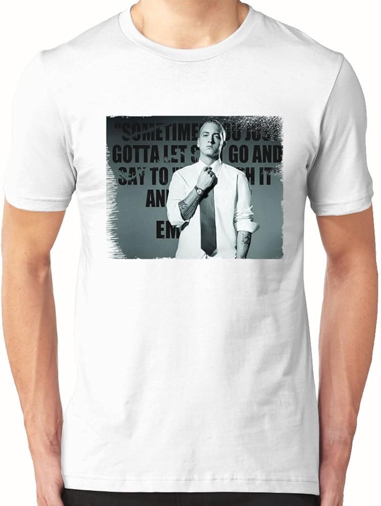 DIY personalized printing 8 MILE Tee Men's White t-shirt | Amazon.com