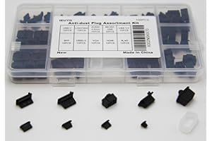 IEUYO Silicone Universal Anti Dust Cover Plug Kit Stopper Cap for USB C/A Micro USB Lightning Ethernet RJ45 HDMI DP SFP Computer PC Laptops Phones Audio Devices Electronics Black 10Sizes 100Pcs