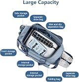 Flintronic Travel Duffel Bag 50L Foldable Lightweight Wet Dry Pocket Blue view 4
