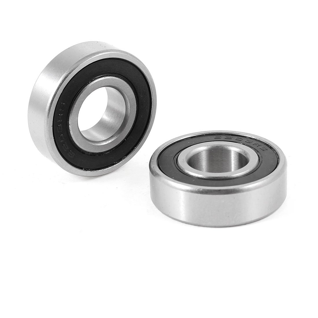 sourcingmap 2 Pcs 17mm x 40mm x 12mm Silver Tone Linear Motion Ball Bearing 6203RS