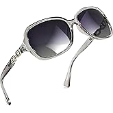 SIPHEW Women's Polarized Sunglasses - Wrap Around Stylish Square Oversized Frame w UV Protection Sun Glasses for Women