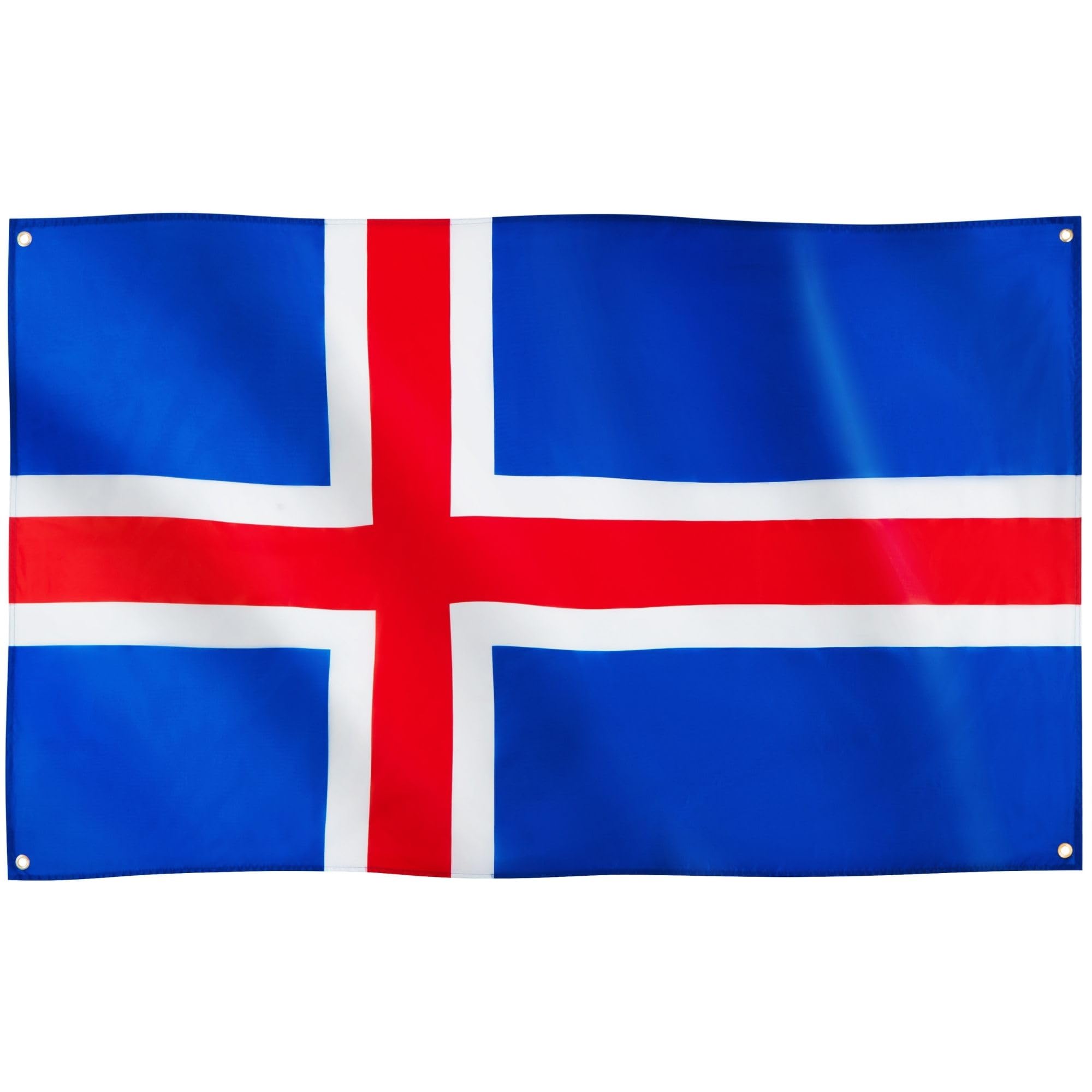 Runesol Iceland Flag, 91x152cm, 3ft x 5ft, 4 Grommets, Eyelet In Every Corner, Icelandic, Islandia, The Land of Fire and Ice, Premium Flags, Inside, Outside, Banner, Vivid Colours — image 1