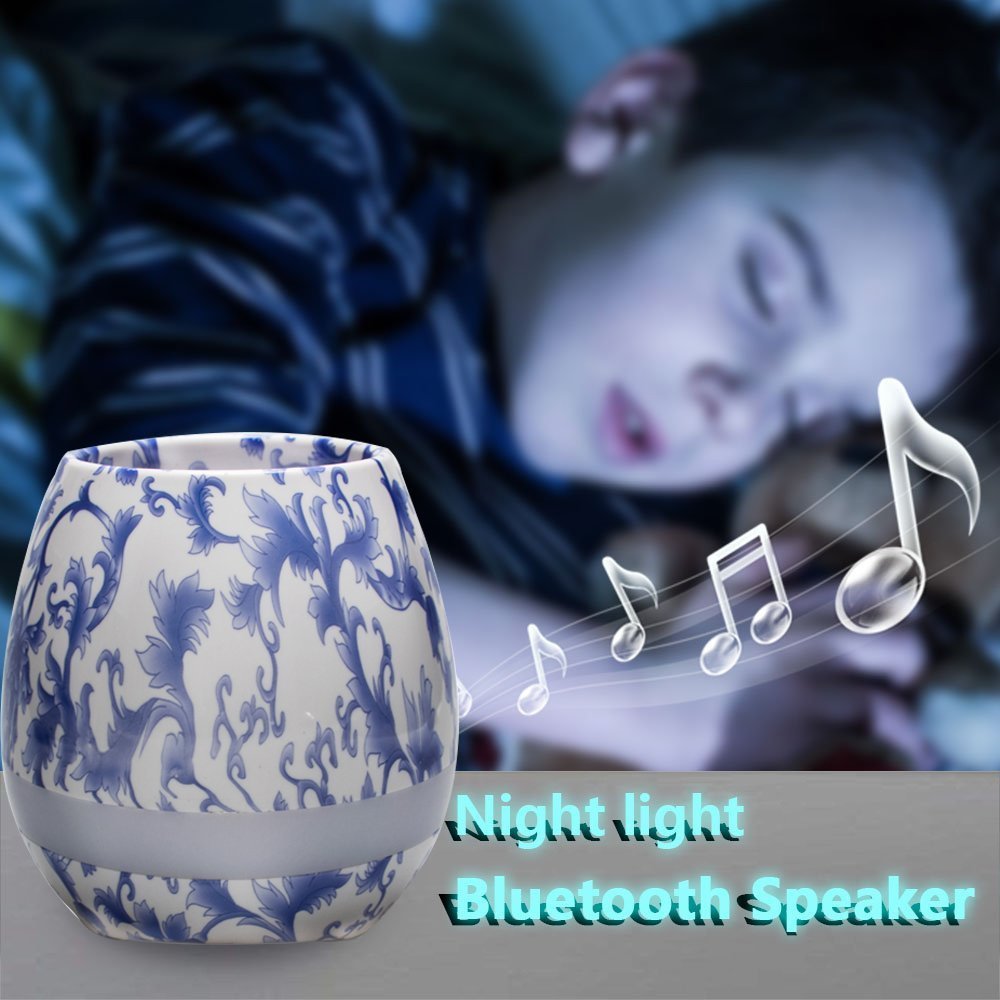 Smart Flowerpot Music Plant Pot with LED Night Light Play the Piano Music & Light Round Pot Rechargeable Wireless Playing(Without Plants)