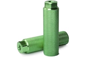 FERENU Vuwuma Amotor Bike Pegs Aluminum Alloy Anti-Skid Lead Foot Bicycle Pegs BMX Pegs for Mountain Bike Cycling Rear Stunt Pegs Fit 3/8 inch Axles (Green) 11