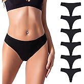Vividmoo Womens Thongs Cotton Bikini Underwear, Soft Comfortable Ladies Panties Sexy Hipster Briefs G-String